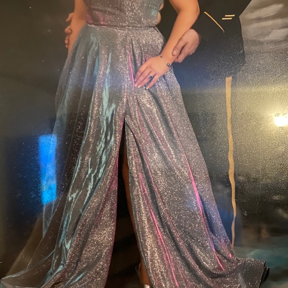 Aqua/Lilac Formal ball gown with lace up b… - Picture 3 of 3